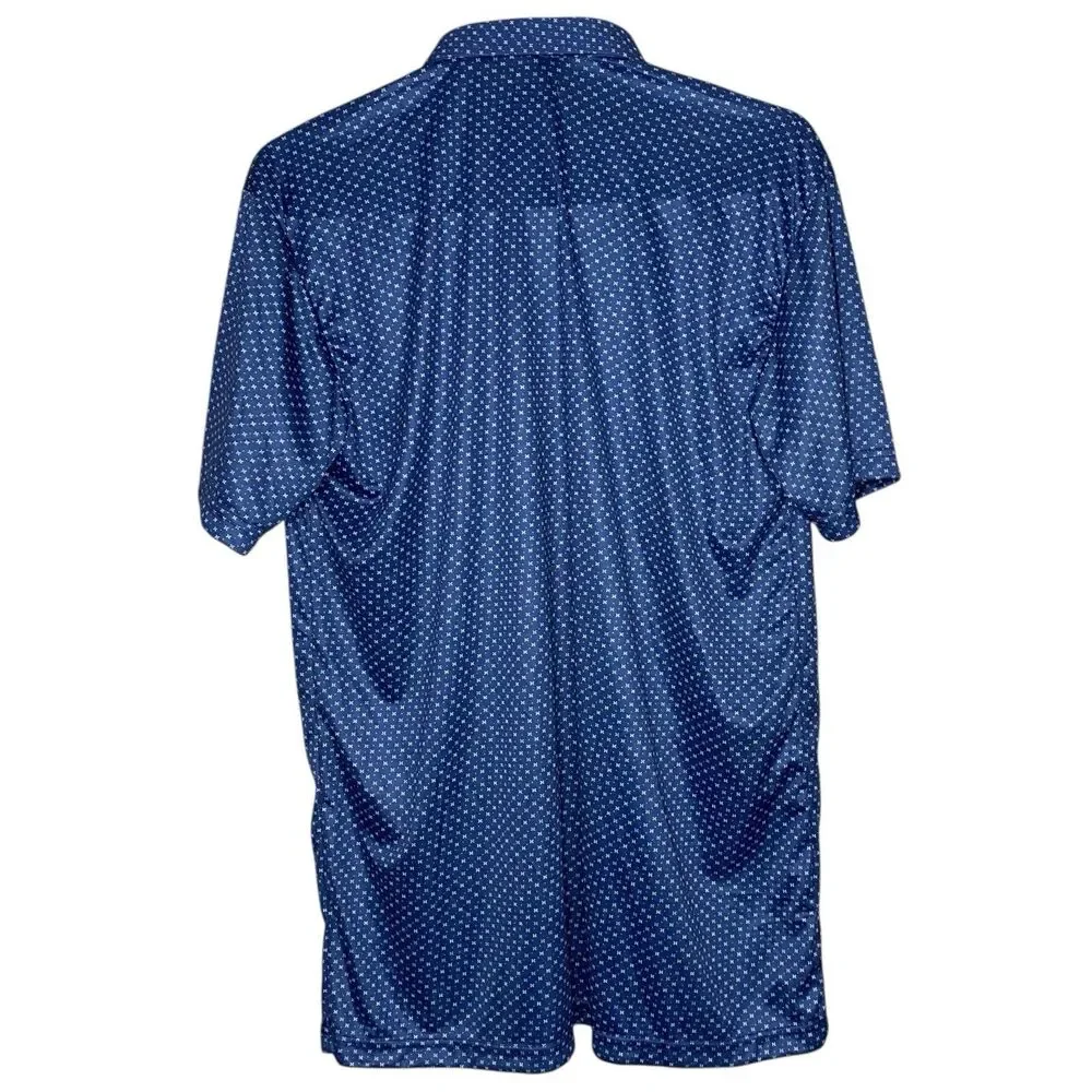 Collars & Co Polo Shirt Mens XL Blue Los Cabos Star Dress Collar Preppy FLAW - Picture 6 of 9